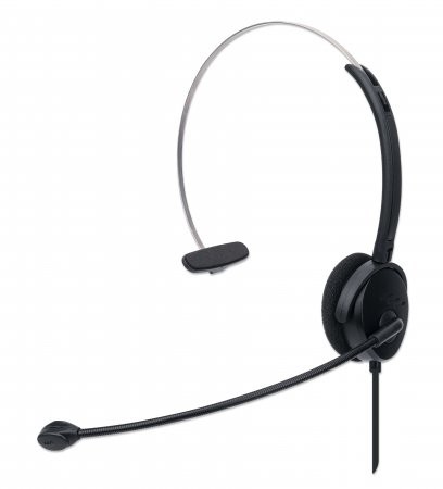 Manhattan Mono On-Ear Headset Usb Microphone Boom Padded Retail Box Packaging Ad