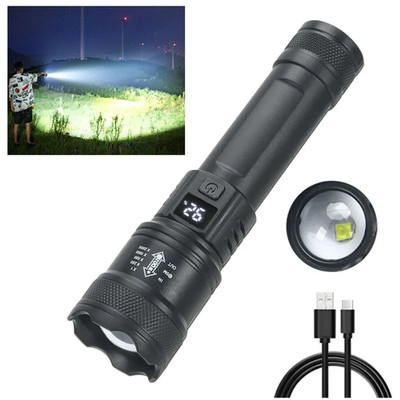 990000000 Lumen leistungsstarke superhelle Taschenlampe LED wiederaufladbare Taschenlampe Lampe