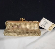 Vintage NWT Whiting  Davis Gold Tone Mesh Coin / Clutch Bag