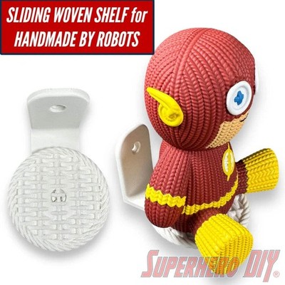 Sliding Woven Shelf for Handmade by Robots Vinyl Figure | Floating Shelf with Kn