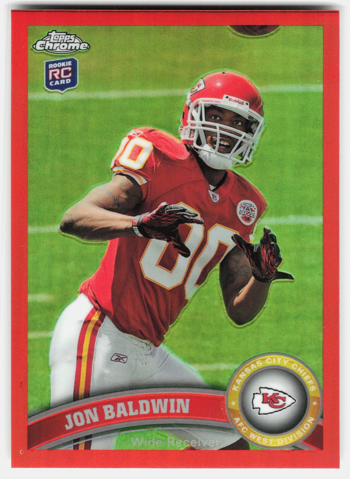 2011 Topps Chrome Orange Refractor JON BALDWIN #123 Chiefs RC