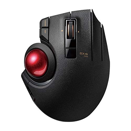 ELECOM Trackball Mouse/Thumb/8 Buttons/Wired/Wireless/Bluetooth/Black - Picture 1 of 7