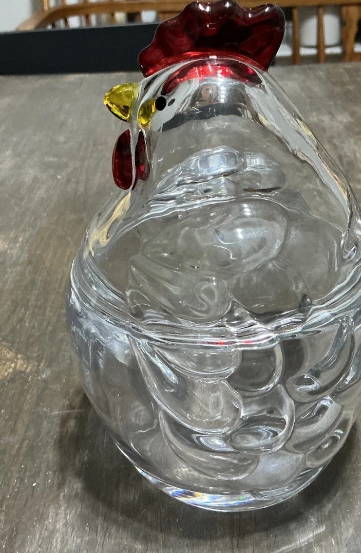 Gourmet Kitchen Clear Glass Chicken Shaped Jar 25oz/735ml