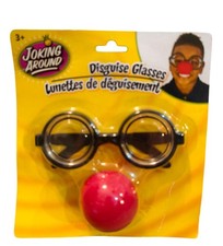 Clown Costume Accessories Glasses Red Clown Nose Joking Around Disguise