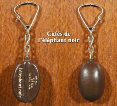 Black Elephant Coffee, Plastic Coffee Bean Keychain