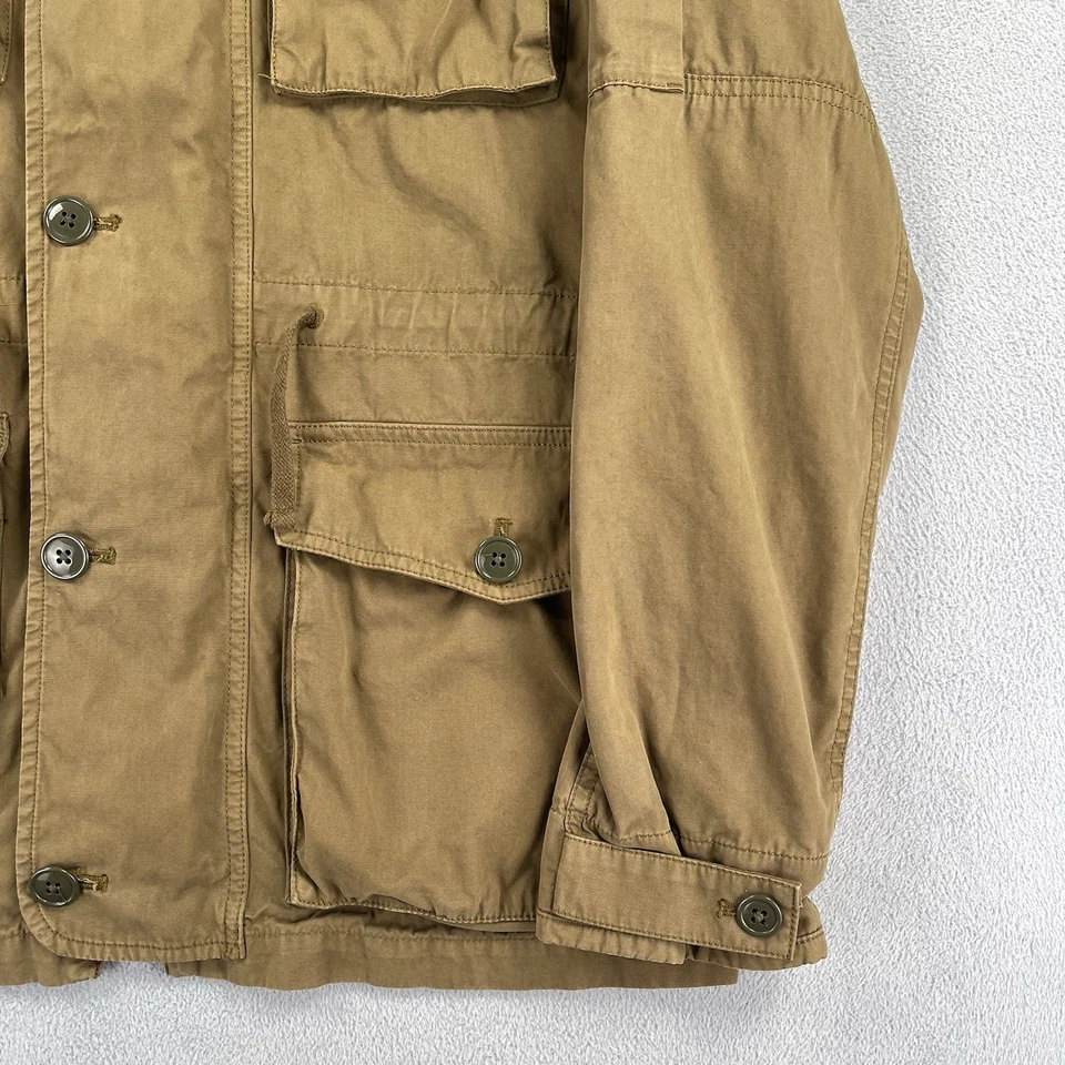 J Crew Coat Jacket Mens Medium Brown Field Utility Pockets Convertible Hood - Image 3 of 4