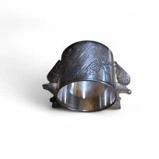 Antique Victorian Silverplated napkin Ring Eagles Birds Meridian B See Spec