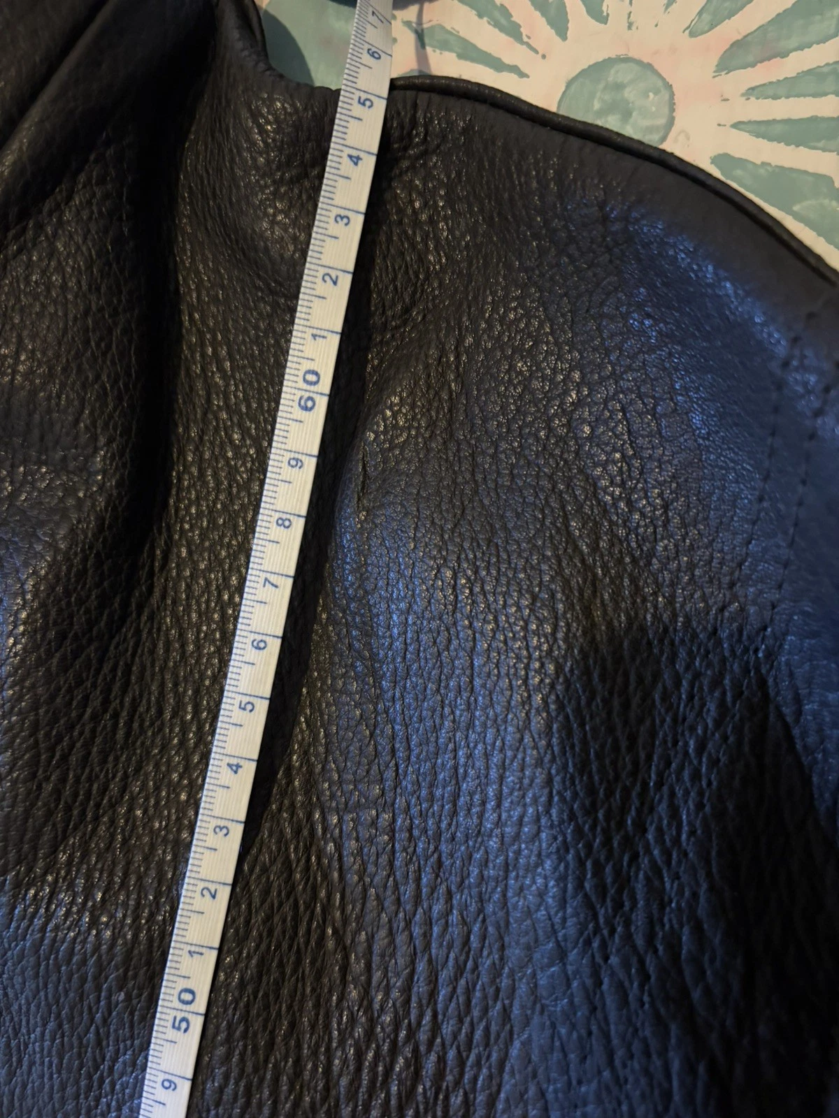 Vintage Perry Ellis Aviator Leather Jacket Mens Large sheepskin Collar image 17
