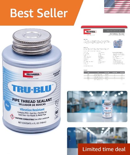 Tru-Blu Fast-Dry Pipe Thread Sealant - PTFE Enriched for High Vibration Use