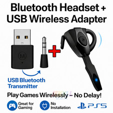 For PS4 Bluetooth Wireless USB Adapter Dongle Receiver for Headphone Microphone