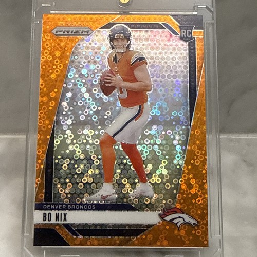 2024 Panini Prizm 🔥Bo Nix 🔥Orange Disco Prizm Rookie RC #309 Denver Broncos