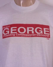 vintage 80s 90s single stitch Elect George T-Shirt Political Democrat SZ L