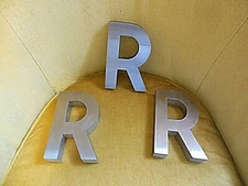 Mid Century Modern Metal Letters 6" tall & 4" wide Letter "R" Sold by the piece