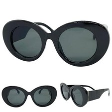 Classic Funky Vintage Retro Style SUNGLASSES Thick Round Black Frame Dark Lens