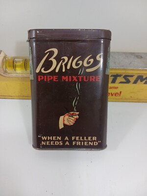 VINTAGE ADVERTISING BRIGGS VERTICAL POCKET TOBACCO TIN