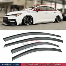 For 2020-25 Toyota Corolla Sedan Black Trim Smoke Tinted Window Visor Rain Guard