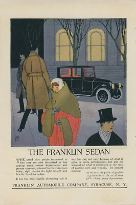 1920 Franklin Automobile Co Vintage Car Ad Sedan Syracuse New York