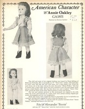 18" Annie Oakley Skirt, Vest, Culottes, Boots Alexander Binnie Doll UC Pattern
