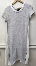 Elevenparis Womens Gray French Terry Dress Zipper Accents Size S Small