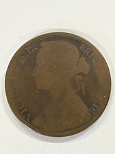 1874 Great Britain One Penny Coin 