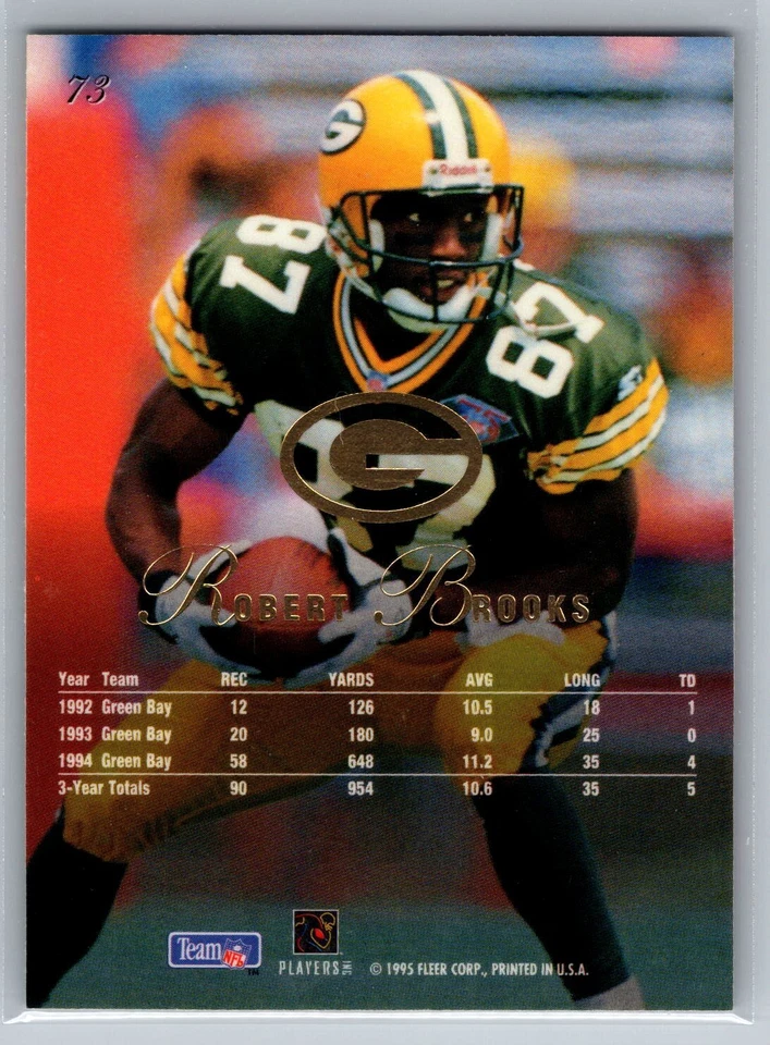 1995 Flair #73 Robert Brooks PACKERS - Image 2 of 2