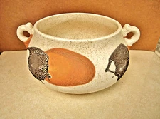 VTG MID-CENTURY BOWL/ ROYAL HAEGER POTTERY EARTH WRAP PATTERN MADE IN USA