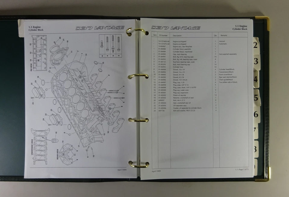 Catalogo Parti Aston Martin DB7 Vantage V12 '99-'04 Da 04/1999 - Immagine 2 di 4