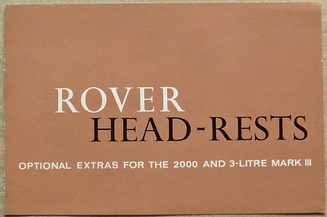 ROVER 2000 y 3 litros MK III reposacabezas extras opcionales folleto de venta c1966 #672