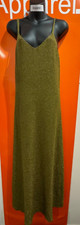 Mango Long Lurex Olive Green Dress, Size 12, New With Tag, RRP £40, B147