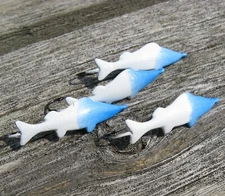 Vertical Jiglet or Trolling Lethal Glow in the Dark Blue & White Combinations