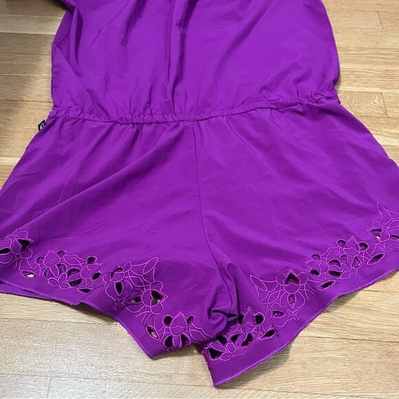 Fabletics Pur Purple Romper Adjustable Strap Off … - image 12