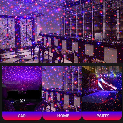 2pcs Car USB Interior Roof Atmosphere Star Night Light Lamp LED Projector Lights - Picture 10 of 10