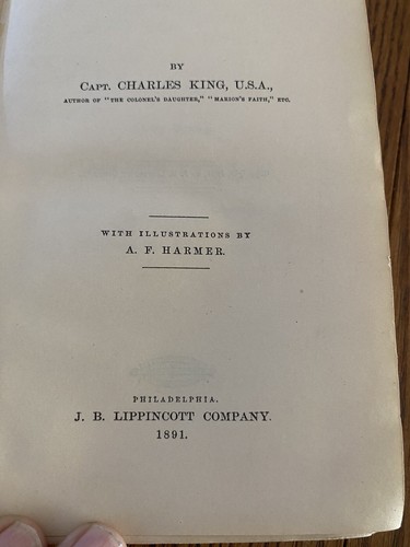 CAPTAIN BLAKE by Capt. Charles King 1891 Illustrated Lippincott HB Antique Book - Picture 7 of 15