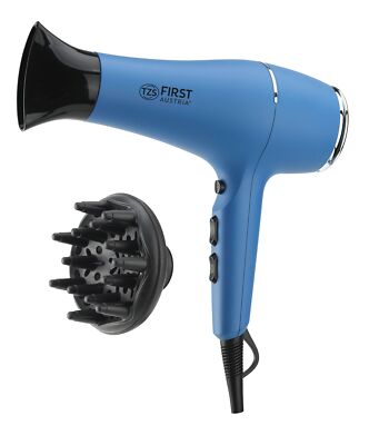 Haartrockner, 2200 W, Blau, Ionen, Cool-Shot-Funktion  inkl. Diffusor-Aufsatz