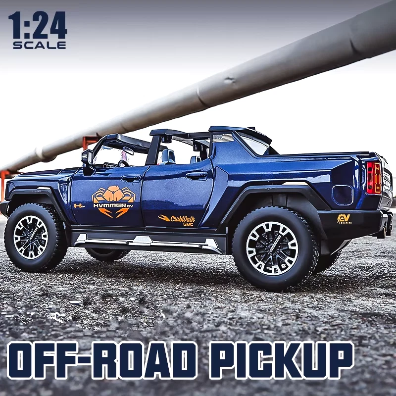 1:24 HUMMER EV Pickup Aleación Nueva Energía Modelo de Coche Diecast Metal Vehículos Todoterreno Foto 4 de 4