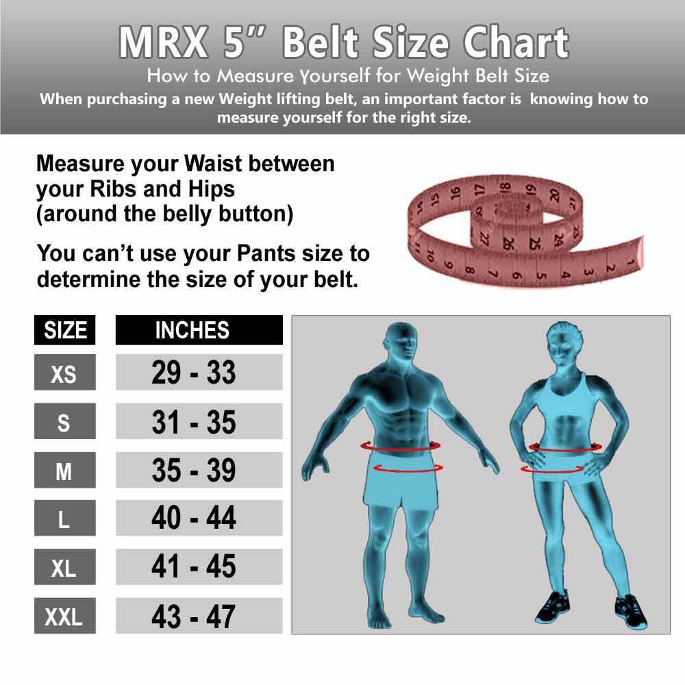 Valeo Weight Lifting Belt Size Chart