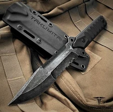 Takumitak 11" Full Tang Knife D2 Steel Blade Molle Kydex Sheath Survival Knife