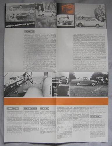 1963 Ford Corsair & Capri Fold Out poster Brochure Pub. No. H4538/10/63 - Picture 2 of 3