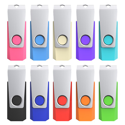 Kootion 5/10 Stück USB 2.0 Metal Swivel USB Sticks 1GB, 2GB ,4GB ,8GB ,16GB, 32G