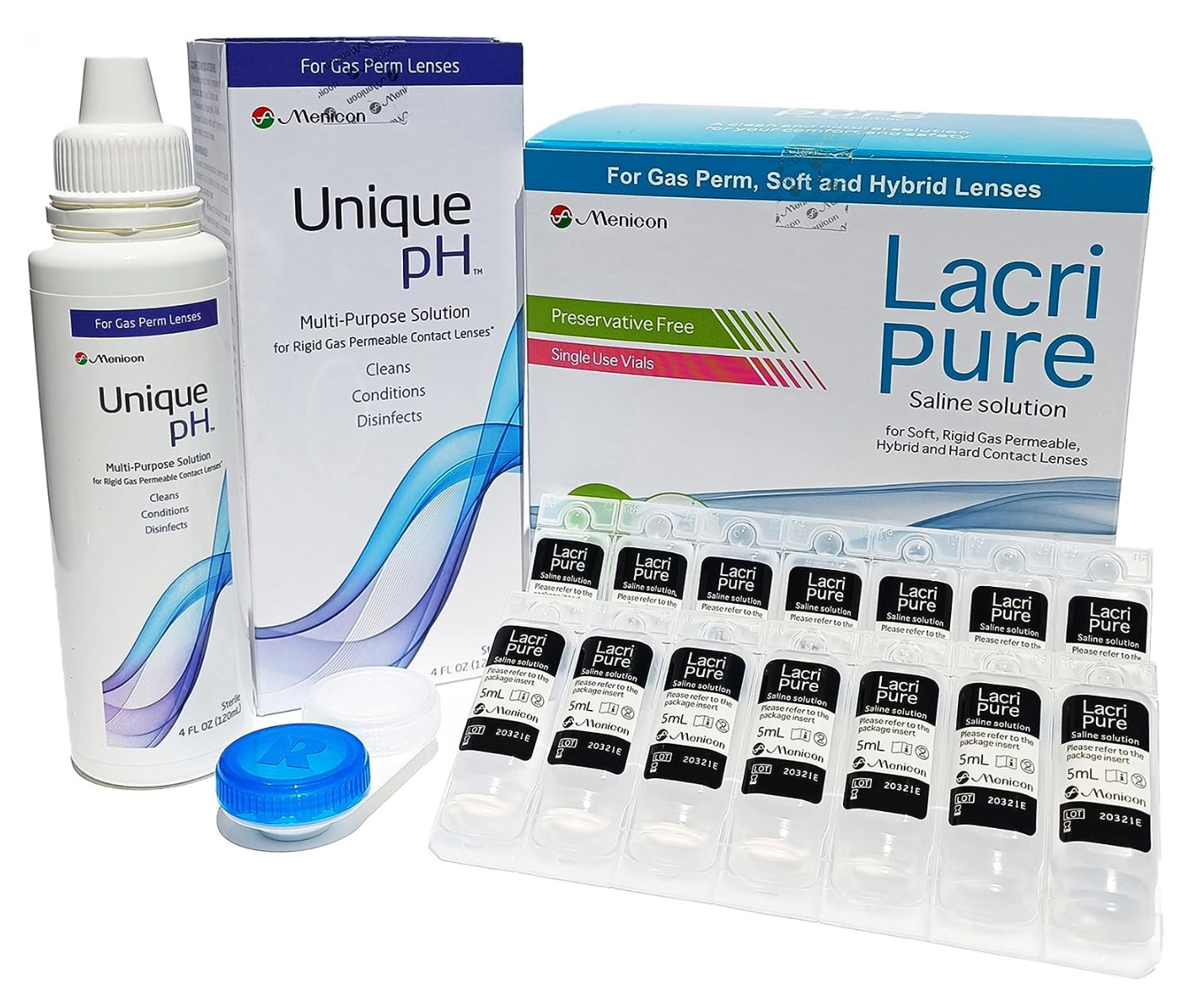 Menicon LacriPure Saline 98 Vials and Menicon Unique pH Mult