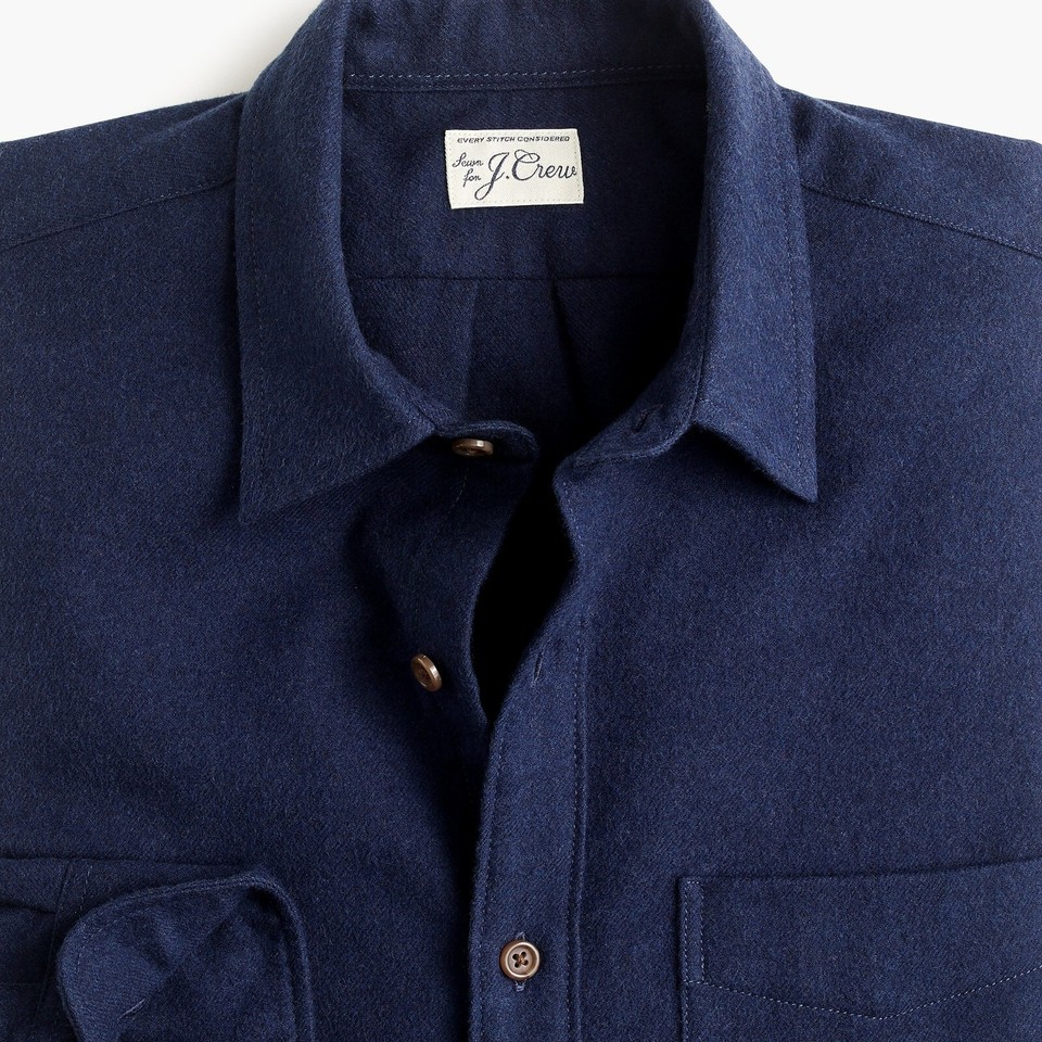 BRAND NEW J.CREW MEN'S SLIM BRUSHED MIDWEIGHT FLANNEL SHIRT / MEDIUM M