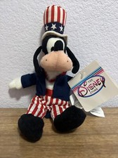 Walt Disney UNCLE SAM GOOFY PATRIOTIC Mini Bean Bag Plush America NWT 10.5"