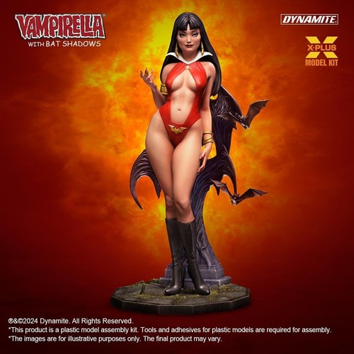 X-Plus 1/8 Scale Vampirella with Bat Shadows Plastic Model Kit NEW - Picture 8 of 12