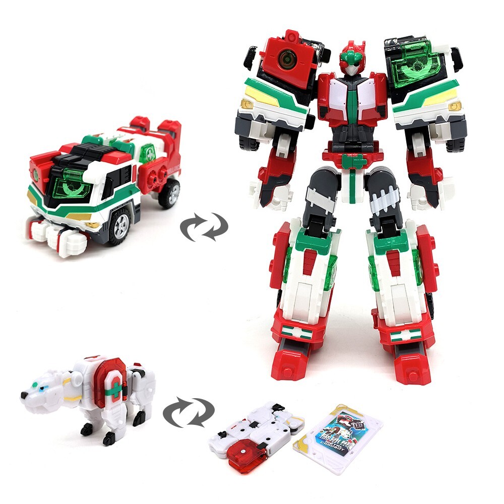 Metal Cardbot Pheonix Fire Mega Ambler Transform Card Robot Action