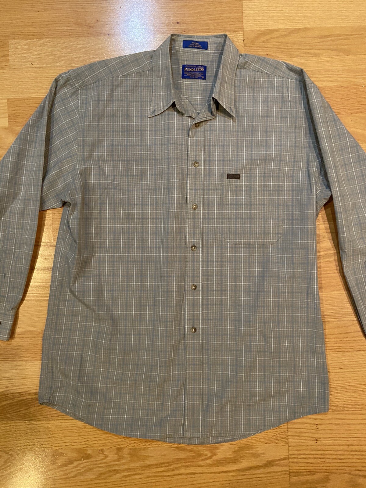 PENDLETON Button-Down Plaid Shirt Long Sleeve Gre… - image 2