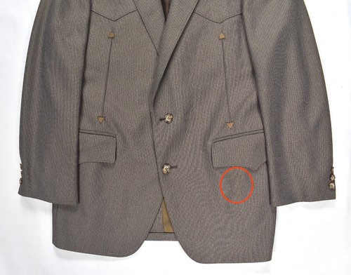 Mens Vintage Hardwick Western Pin Stripe Blazer Brown 2 Button Possible Size 42 - Picture 3 of 11