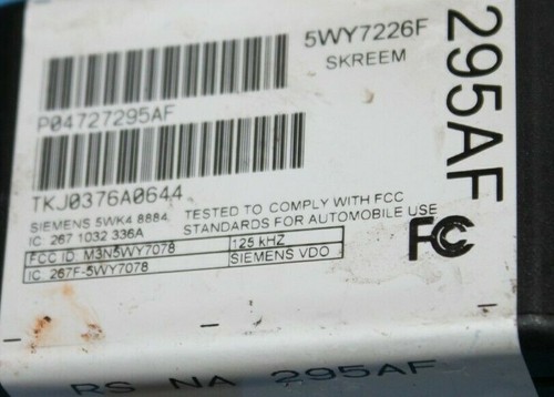 P04727295AF 04-06 DODGE G.Caravan / Town & Country Anti-Theft Immobilizer SKREEM - Picture 3 of 4