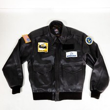 US Wings Giacca Militare Pelle A-2 M Nera Flight Zip Uomo USA Boeing CH-47D