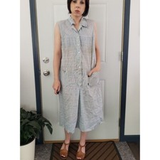 60s/70s Blue and Red Plaid Day Dress