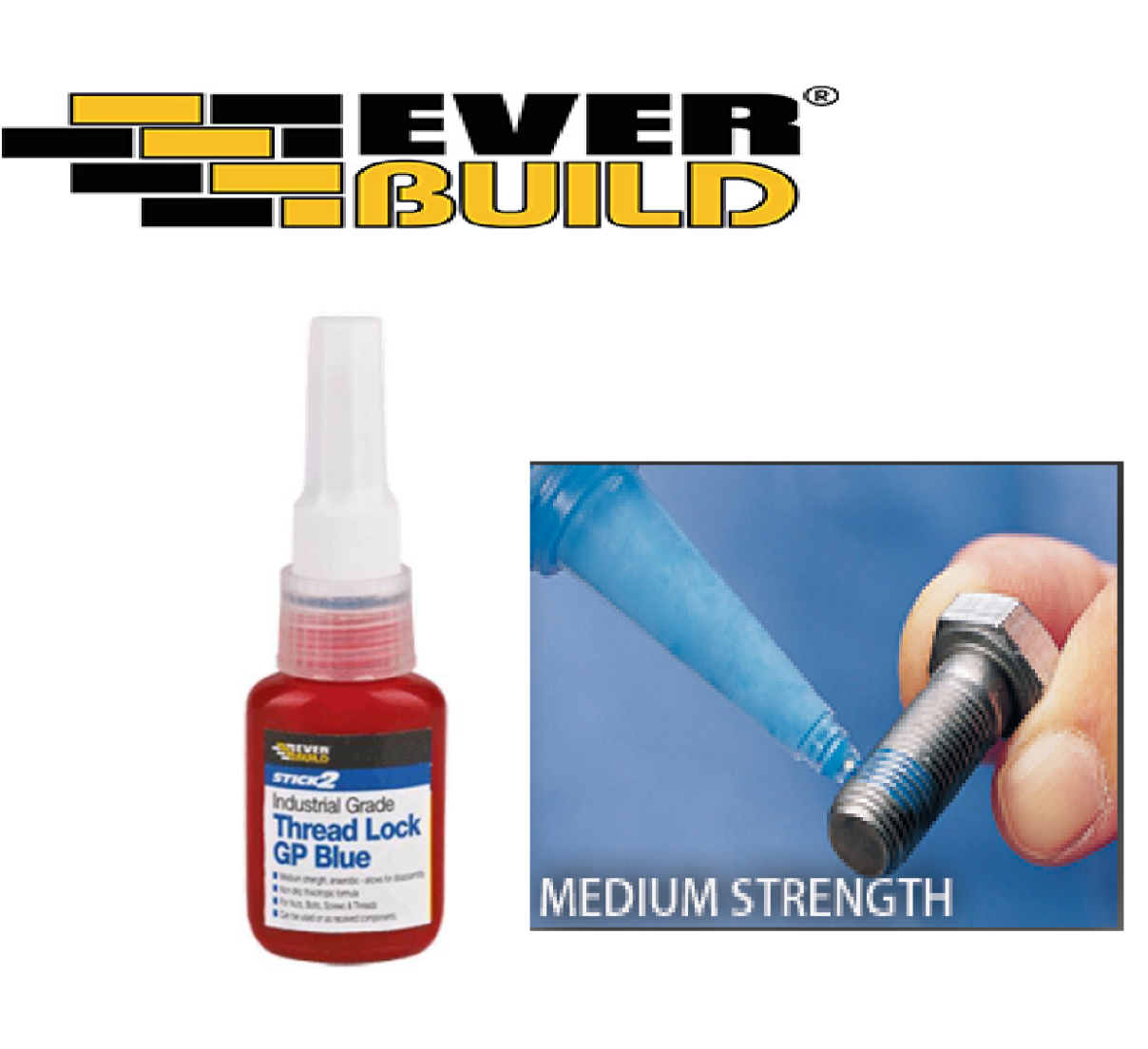 Everbuild Industrial Grade Thread Lock Blue For Nuts Bolts Screws Anti